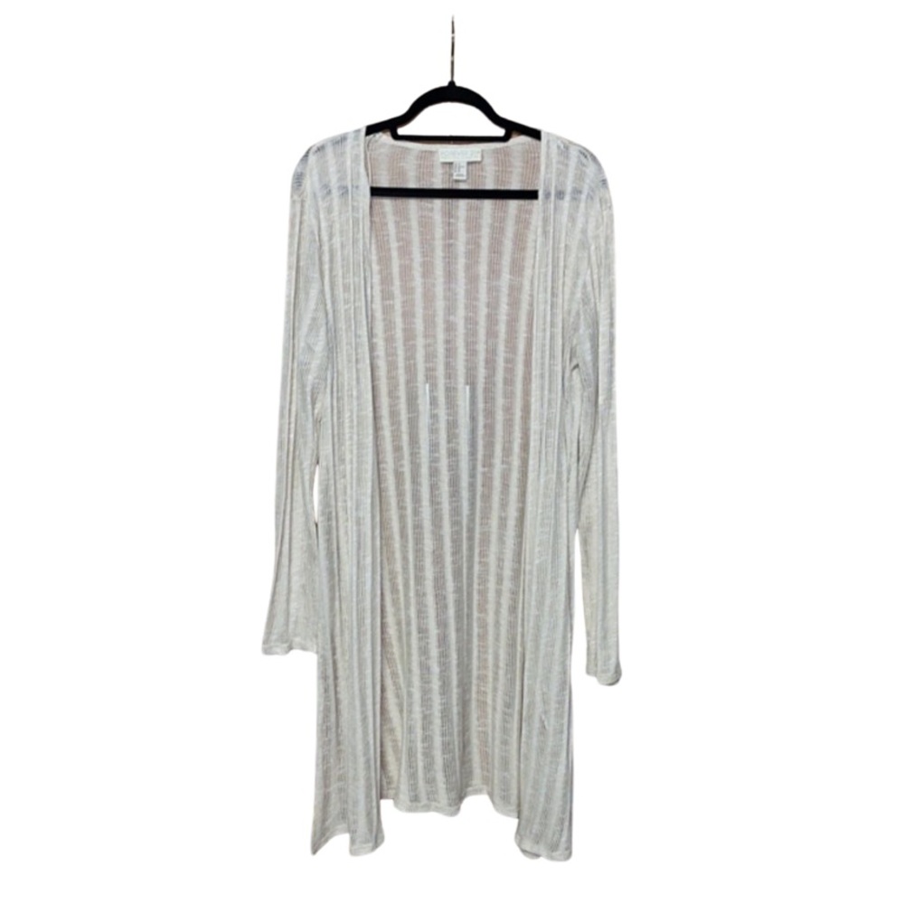 F21 Cardigan W/ Slide Slits - Cream - Size 1X